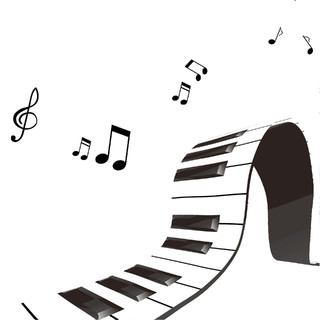黑白律动钢琴音符元素GIF动态图